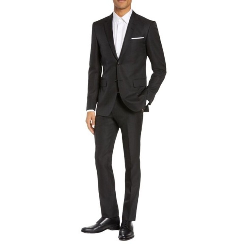 Tiger Of Sweden Slim Solid Wool Suit 38 R Jacket Blazer Business Wedding Groom G
